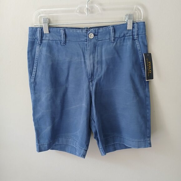 Polo Ralph Lauren Other - Polo Ralph Lauren NWT $59.50‎ Boys Size 16 Blue Cotton Chino Shorts Zipper